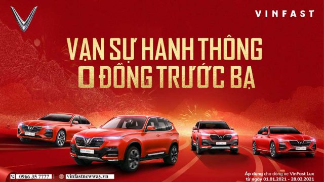 CHÍNH SÁCH GIÁ CHÀO NĂM MỚI 2021 CHO XE Ô TÔ VINFAST ÁP DỤNG THÁNG 1 & 2/2021
